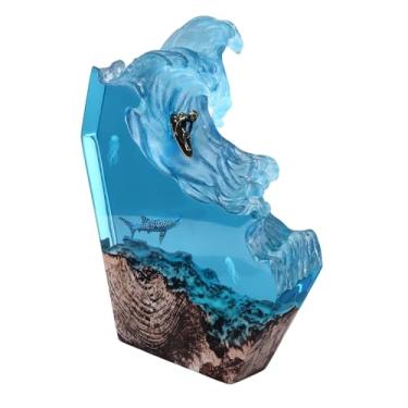 Imagem de Yosoo Ornamento da Luz Noturna LED, Com Mergulhador e Tubarões, Cabo USB, Lâmpada de Mesa de Ondas Marinhas para Quarto, Escritório, ótimo para, Ensurdecedor o Ambiente