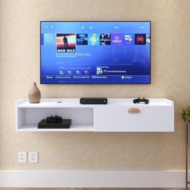 Imagem de Rack Home Classic 0,90 para Sala de Estar - Suporte para TV e Decoração Moderna, Sala, Quarto - Loja Inova BR (Branco)