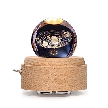 Imagem de YCWF Caixa de música com bola de cristal 3D, caixa musical rotativa luminosa, com luz LED de projeção, melhor presente para aniversário, dia de ação de graças, dia dos namorados, dia das mães, natal