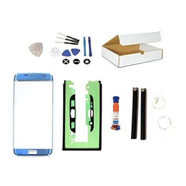 Imagem de MD0410 Kit de reparo de tela compatível com Samsung Galaxy S7 Edge G935 - Substituição de vidro da lente externa frontal (azul coral)