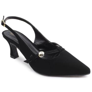 Imagem de Scarpin Slingback Modarpe Salto Médio Confortável S20 (Preto, BR, Adulto, Numérico, 38)