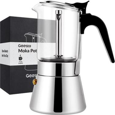 Imagem de Fogão Espresso Moka Pot Geesta Premium Crystal 160 ml