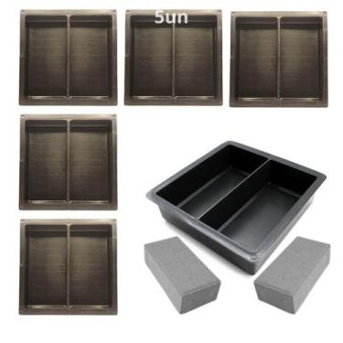 Imagem de Forma Dupla p Piso Concreto Tijolinho Molde Matriz Base p Bloco Reto T