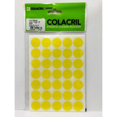 Imagem de Etiqueta Colacril bola 19mm amarelo 210 etiquetas