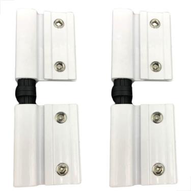 Imagem de Dobradiça 02 Abas Suprema Porta alúminio Dob840 Branco 2Pçs - Fast Vid