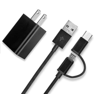 Imagem de Carregador de substituição de 5V para todos os Amazon Kindle Fire HD 6 7 8 10, Paperwhite, Galaxy, Kids E-Reader Tablet Micro USB Tipo C 2 em 1 Cabo de carregamento