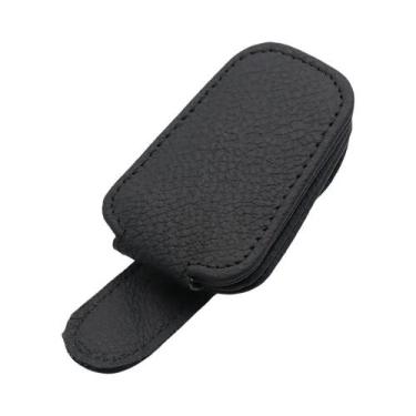 Imagem de Óculos De Sol Magnéticos De Couro Para Carro, Suporte Para Viseira Sol