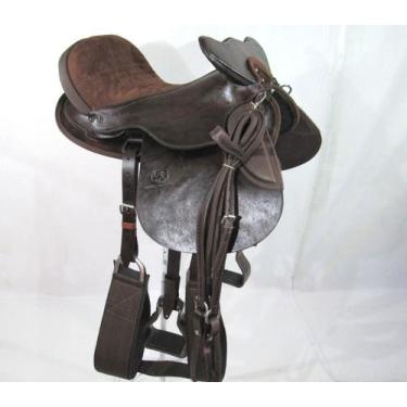 Imagem de Sela Marrom De Cavalos 18 Polegadas Luxo Completa Para Montaria - Cour