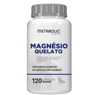 Imagem de Magnesio Quelato Puro 500mg 120 Cápsulas Metabolic Farma