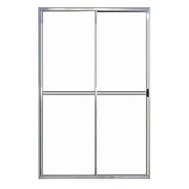 Imagem de Porta Sacada 2 Folhas Aluminio Brilhante C/Trinco 2.10x1.50
