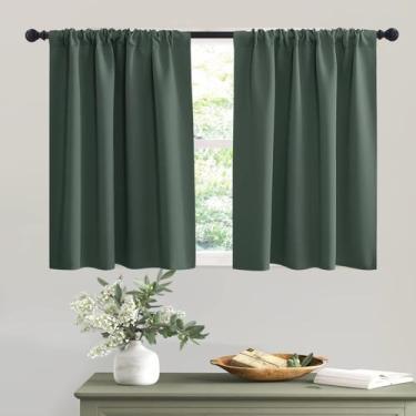 Imagem de Cortinas Blackout RYB HOME para janelas RV Camper, verde escuro