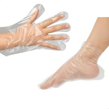 Imagem de 2X Kit 500 Botas + 500 Luvas Plásticas Descartável Salão Ful