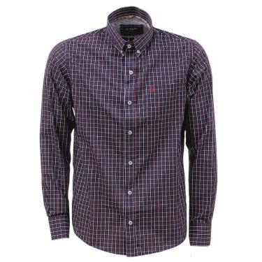 Imagem de Camisa Masculina Xadrez Manga Longa Azul Marinho Tuff 37769
