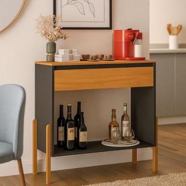 Imagem de Aparador Barzinho Cantinho do Café Pés Modernos Madeira Lyba - Anyben,