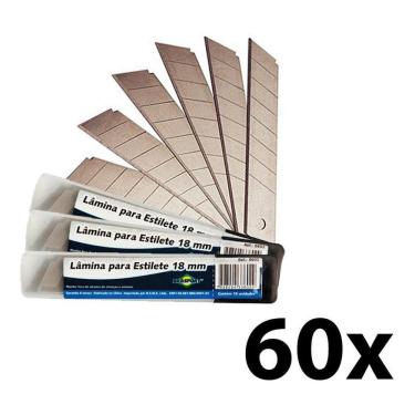 Imagem de Lâmina Para Estilete 60 Unidades  6Pct  18Mm Brasfort