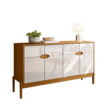 Imagem de Aparador Buffet Intense 4 Portas C/ Pés em Madeira Freijó/Off White Pe