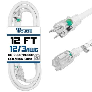 Imagem de Cabo de extensão YOJOE 12 pés 12 calibre 15A 125V interno e externo