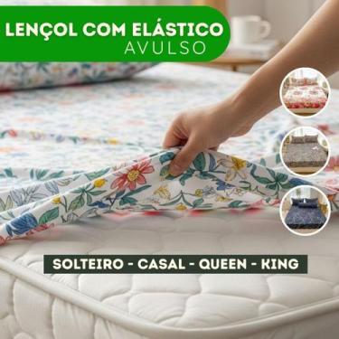 Imagem de Lençol Estampado com Elástico - AVULSO - Solteiro / Casal / Queen / Ki