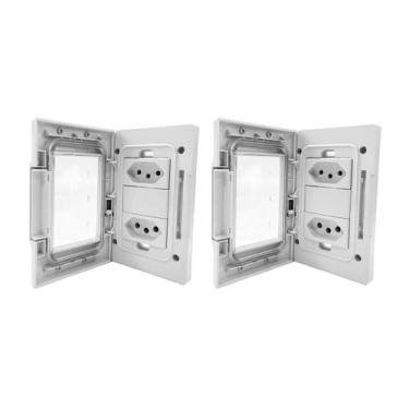 Imagem de Kit com 2 Tomada Dupla Embutir Prova Dagua Branca 20A Kalop