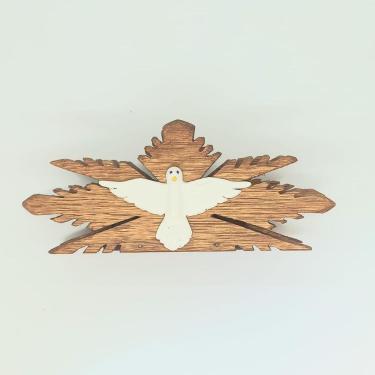 Imagem de Porta Guardanapo Divino Espirito Santo Madeira 19x8x7 cm