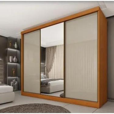 Imagem de Guarda Roupa 3 Portas Monte Carlo Com Espelho Tcil Móveis Cinamomo Off