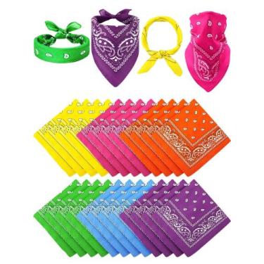 Imagem de Unidade de bandana tipo 36 peças de algodão Paisley Mix Color 54x54cm 