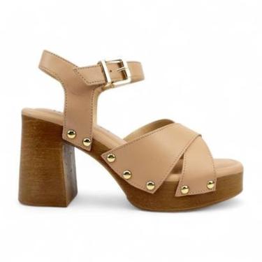 Imagem de Sandália Tchocco Salto Grosso Plataforma Tiras Cruzadas-Feminino