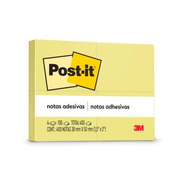Imagem de Bloco Post It 653 amarelo com 4 blocos de 100 fls 3M