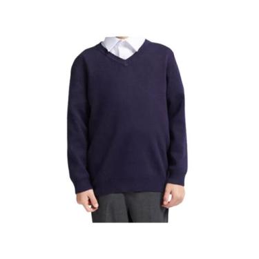 Imagem de Suéter com decote em V para meninos, tamanhos azul marinho (4, 6, 8, 1