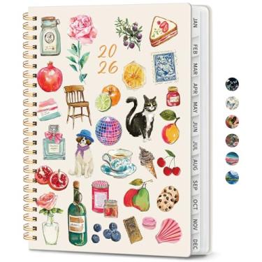 Imagem de Agenda 2026 – Agenda semanal e mensal, janeiro de 2026 a dezembro de 2026, agenda de calendário 2026 com encadernação em espiral, bolso interno, perfeito para material escolar de escritório em casa