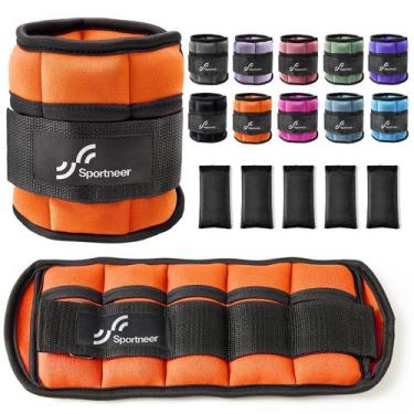 Imagem de Pesos de tornozelo Sportneer ajustáveis de 4,6 kg, 1 par para fitness