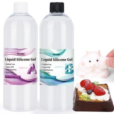 Imagem de Kit de fabricação de borracha Bounlgsr Gel de silicone líquido 1:1 1,1
