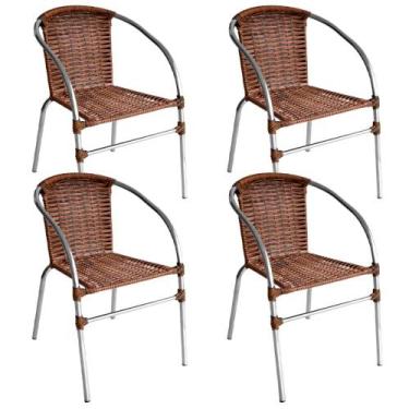 Imagem de Kit 4 Cadeiras Pool Alumínio Fibra Sintética Gourmet Acesse Móveis, Ar