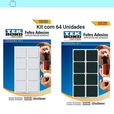 Imagem de Feltro Quadrado 22 Mm Branco E Preto Cartela C/64 Unidades Preta/Branc