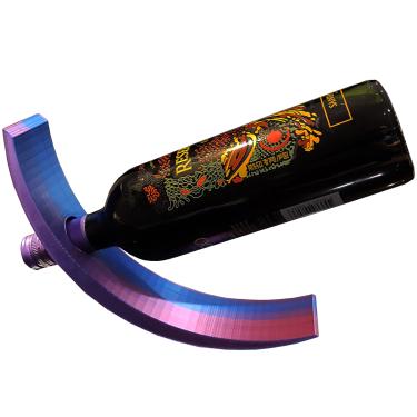 Imagem de Suporte para Garrafa de Vinho Expositor Mesa Luxo Cor Bicolor Lilás e Azul 3D