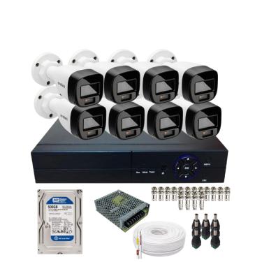Imagem de Kit Monitoramento 8 Câmeras Full Color Intelbras  DVR 8ch Alta Performance Com Hd Instalado