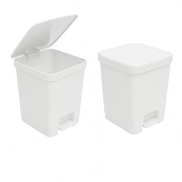 Imagem de Lixeira Com Pedal 14 Litros de Plastico Flat Lisa Com Aro Porta Saco Livre de BPA Cozinha Banheiro