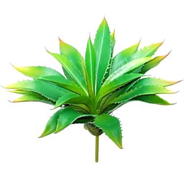 Imagem de Suculentas artificiais grandes de 32 cm, flores falsas de toque real, sem vaso, agave falsa perfeita para casa, casamento, arranjo de festival (1, verde-vermelho)