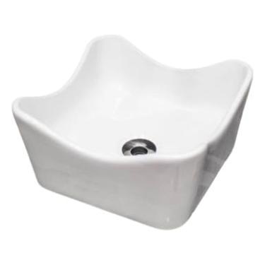 Imagem de Cuba de Apoio Leggera Quadrada Branca em Louça