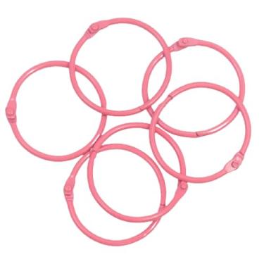 Imagem de Craftelier - Conjunto de 6 anéis de metal para encadernação ideal para scrapbook e artesanato | Anéis para álbuns, cadernos, agendas ou diários | Tamanho Ø 45 mm · Rosa fúcsia