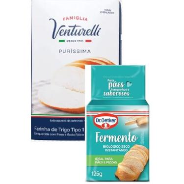 Imagem de Venturelli Farinha de Trigo Puríssima, 5kg, e Fermento Oetker, 125g