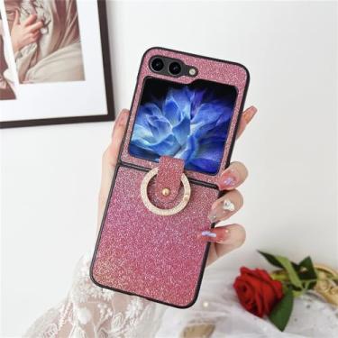 Imagem de Capa com suporte de anel brilhante e glitter para Samsung Galaxy Z Flip 5 4 3 Flip5 ZFlip 3 4 5 5G Capa para PC com gradiente de diamante, mei zi, para Samsung Z Flip 4