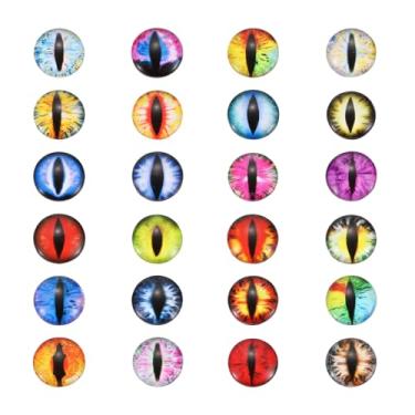 Imagem de PATIKIL Olho de dragão de 20 mm, 100 peças cabochão de vidro estilo misto olho realista animal para fazer bonecas de argila de crochê, artesanato, descobertas faça você mesmo, fabricação de joias