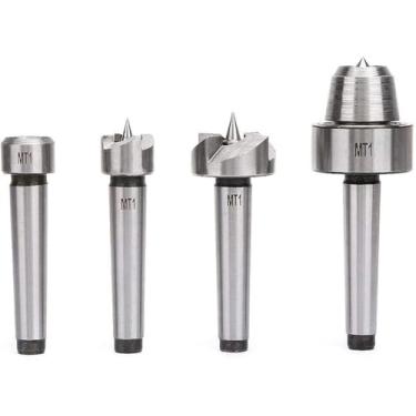 Imagem de 4 Pcs Mt1 Live Center Torno De Madeira Drive Spur Cup Set Com Caixa De Madeira Para Torno De Madeira E Metalurgia Dedal Para Carpintaria