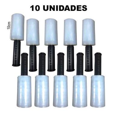 Imagem de 10 Rolos Filme Stretch Com Aplicador Giratório P/ Embalagens - King of