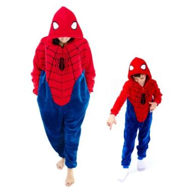 Imagem de Pijama COSUSKET Superhero, macacão para meninos, traje azul/vermelho