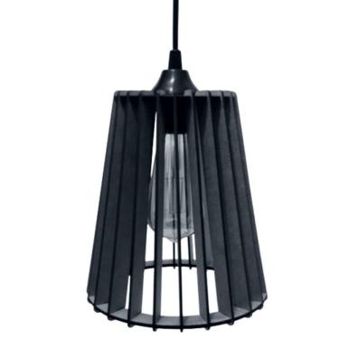 Imagem de Luminária Teto Tipo Pendente Cairo Mdf - Completa Cor: Preta