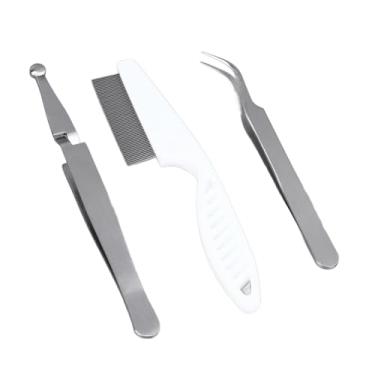 Imagem de Zhjvihx Kit de Removedor de Pulgas, Fácil de Usar As Ferramentas de Removedor de Pulgas Confortáveis ​​duráveis ​​para o Banheiro para Cães para Loja de Animais (Clipe cruzado, pente de pulga, clipe