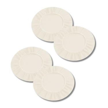 Imagem de Kit 4 Capa para Sousplat Basic, Tecido Oxford, Verde, Branco, Palha Preto, Vermelho, 35cm Diâmetro, Decoração Mesa de Jantar (Palha)