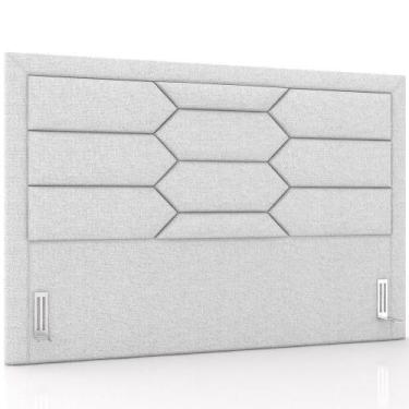 Imagem de Cabeceira Cama Box Queen 160cm Estofada Nora P05 Linho Cinza Claro - L